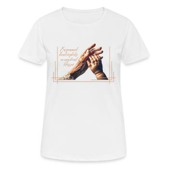 Ein alter Hase führt, ein junger Mann vertraut - Frauen T-Shirt atmungsaktiv - Weiß - Vorne - AI Model Female 172 dark (172cm)