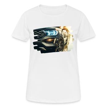 Modernes Luxusauto in der Regenreflexion - Frauen T-Shirt atmungsaktiv - Weiß - Vorne - AI Model Female 172 dark (172cm)