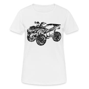 ATV quad hors route véhicule véhicule 4x4 noir - T-shirt respirant Femme - blanc - Devant - AI Model Female 172 dark (172cm)