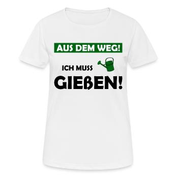 Garten gießen - Frauen T-Shirt atmungsaktiv - Weiß - Vorne - AI Model Female 172 dark (172cm)