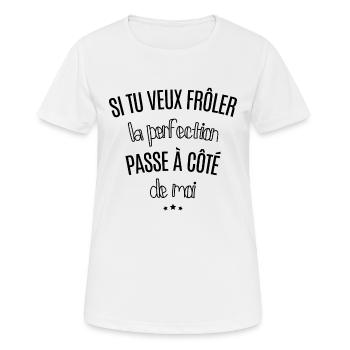 Perfection - T-shirt respirant Femme - blanc - Devant - AI Model Female 172 dark (172cm)