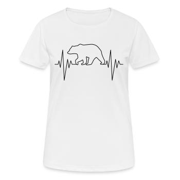 Bear Pulse - Frauen T-Shirt atmungsaktiv - Weiß - Vorne - AI Model Female 172 dark (172cm)