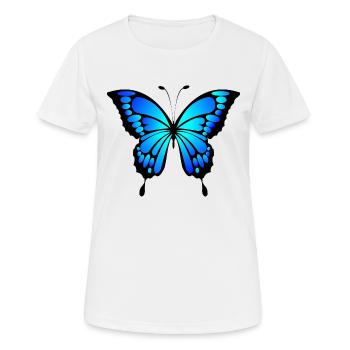 Schmetterling blau - Frauen T-Shirt atmungsaktiv - Weiß - Vorne - AI Model Female 172 dark (172cm)