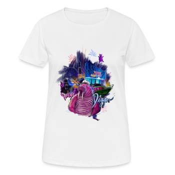 file.png - Frauen T-Shirt atmungsaktiv - Weiß - Vorne - AI Model Female 172 dark (172cm)