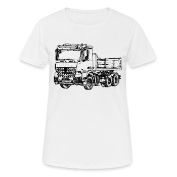 Muldenkipper LKW Kipper Truck ciężarówka camion - Frauen T-Shirt atmungsaktiv - Weiß - Vorne - AI Model Female 172 dark (172cm)