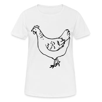 Huhn - Henne - Frauen T-Shirt atmungsaktiv - Weiß - Vorne - AI Model Female 172 dark (172cm)