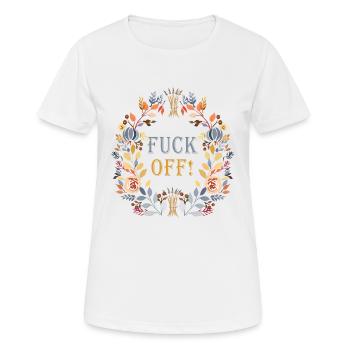 FUCK OFF - Frauen T-Shirt atmungsaktiv - Weiß - Vorne - AI Model Female 172 dark (172cm)