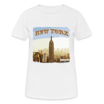 New York - Frauen T-Shirt atmungsaktiv - Weiß - Vorne - AI Model Female 172 dark (172cm)