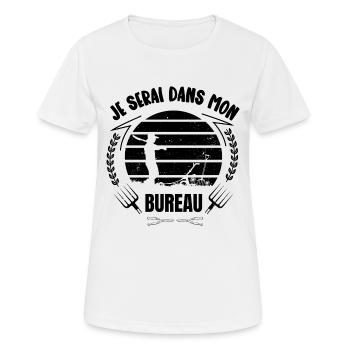 je serai dans mon bureau - T-shirt respirant Femme - blanc - Devant - AI Model Female 172 dark (172cm)