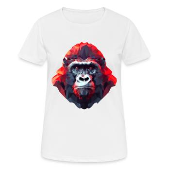 Polygonales Gorilla-Portrait - Modernes Kunst - Frauen T-Shirt atmungsaktiv - Weiß - Vorne - AI Model Female 172 dark (172cm)
