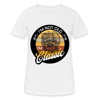Je ne suis pas vieux, je suis amateur de musique Gramophone classique - T-shirt respirant Femme - blanc - Devant - AI Model Female 172 dark (172cm)