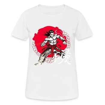 Japanischer Krieger Tradition Kampfkunst - Frauen T-Shirt atmungsaktiv - Weiß - Vorne - AI Model Female 172 dark (172cm)