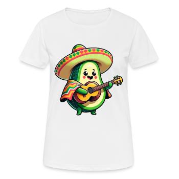 Cinco de Mayo Avocat Mariachi Guitariste - T-shirt respirant Femme - blanc - Devant - AI Model Female 172 dark (172cm)