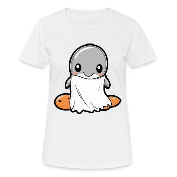 Delfin Halloween Lustig Geist - Frauen T-Shirt atmungsaktiv - Weiß - Vorne - AI Model Female 172 dark (172cm)