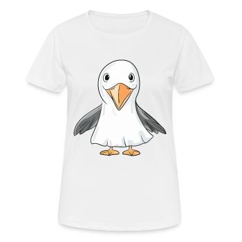 Pelican Bird Halloween Funny Ghost - Women's Breathable T-Shirt - white - Front - AI Model Female 172 dark (172cm)
