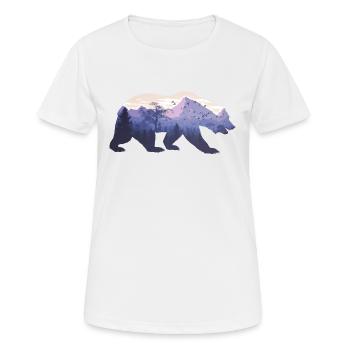 Ours silhouette avec fond - T-shirt respirant Femme - blanc - Devant - AI Model Female 172 dark (172cm)