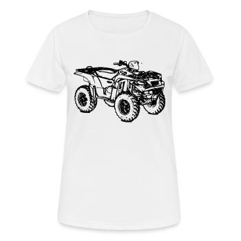 Quad ATV hors route véhicule noir terrain - T-shirt respirant Femme - blanc - Devant - AI Model Female 172 dark (172cm)