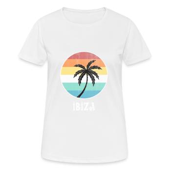 Ibiza - Frauen T-Shirt atmungsaktiv - Weiß - Vorne - AI Model Female 172 dark (172cm)
