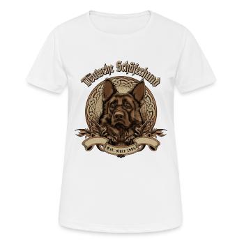 Der Deutsche Schäferhund - Frauen T-Shirt atmungsaktiv - Weiß - Vorne - AI Model Female 172 dark (172cm)