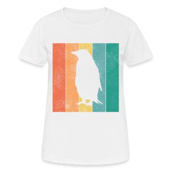 Penguin Penguins Animal Ice Pôle Sud Retro Gift - T-shirt respirant Femme - blanc - Devant - AI Model Female 172 dark (172cm)