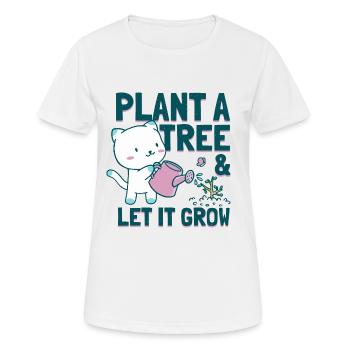 Pflanze einen Baum und lass ihn wachsen - Frauen T-Shirt atmungsaktiv - Weiß - Vorne - AI Model Female 172 dark (172cm)