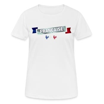 Französisches Banner - Frauen T-Shirt atmungsaktiv - Weiß - Vorne - AI Model Female 172 dark (172cm)