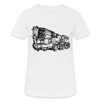 Grue grue grue mobile 5 essieux noir 250 5250 - T-shirt respirant Femme - blanc - Devant - AI Model Female 172 dark (172cm)