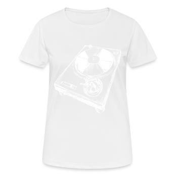 Retro Plattenspieler DJ - Frauen T-Shirt atmungsaktiv - Weiß - Vorne - AI Model Female 172 dark (172cm)