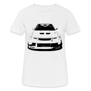 Evolution 6 GSR - Frauen T-Shirt atmungsaktiv - Weiß - Vorne - AI Model Female 172 dark (172cm)