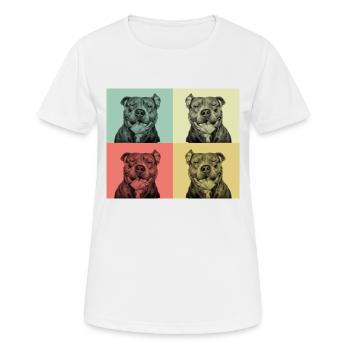 Pitbull - Smiling pit face - Women's Breathable T-Shirt - white - Front - AI Model Female 172 dark (172cm)