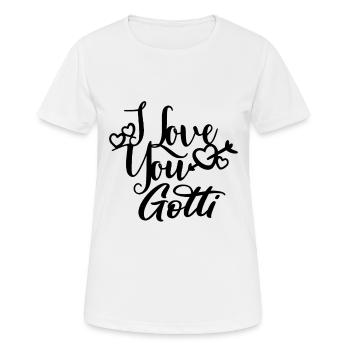 Liebe dich Gotti Taufpatin Schweiz Patentante - Frauen T-Shirt atmungsaktiv - Weiß - Vorne - AI Model Female 172 dark (172cm)