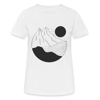 Berg im Wasser - Frauen T-Shirt atmungsaktiv - Weiß - Vorne - AI Model Female 172 dark (172cm)