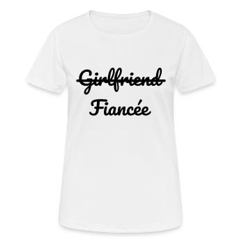 Engagement Gift Engaged Marriage Girlfriend Gift - Women's Breathable T-Shirt - white - Front - AI Model Female 172 dark (172cm)
