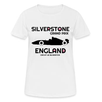 Silverstone, , England, britische Flagge - Frauen T-Shirt atmungsaktiv - Weiß - Vorne - AI Model Female 172 dark (172cm)