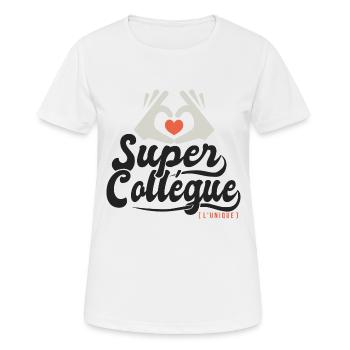 Super collégue l'unique cadeau collegue - T-shirt respirant Femme - blanc - Devant - AI Model Female 172 dark (172cm)