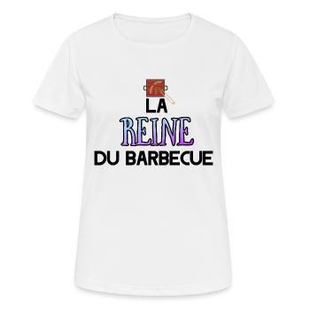 La reine du barbecue. Barbecue. Grillade. - T-shirt respirant Femme - blanc - Devant - AI Model Female 172 dark (172cm)