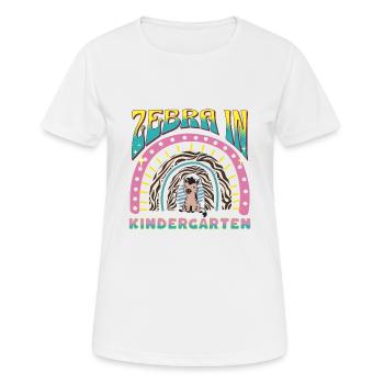 zebra in kindergarten rainbow zebra stripes design - Women's Breathable T-Shirt - white - Front - AI Model Female 172 dark (172cm)