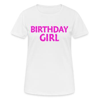 Fille d’anniversaire - T-shirt respirant Femme - blanc - Devant - AI Model Female 172 dark (172cm)