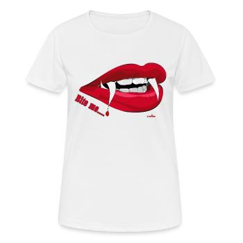 Bite me... - Frauen T-Shirt atmungsaktiv - Weiß - Vorne - AI Model Female 172 dark (172cm)