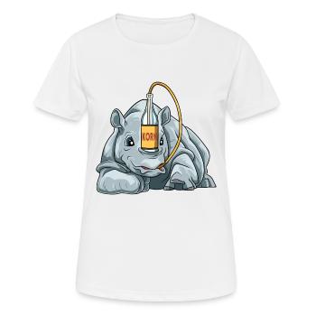 Lustiges Nashorn mit Korn - Frauen T-Shirt atmungsaktiv - Weiß - Vorne - AI Model Female 172 dark (172cm)