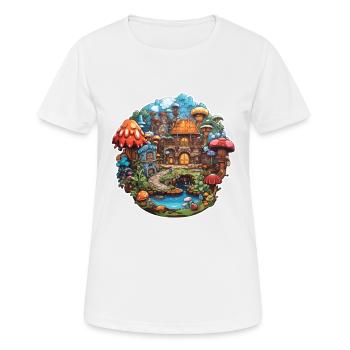 Village champignon de conte de fées pour enfants - T-shirt respirant Femme - blanc - Devant - AI Model Female 172 dark (172cm)
