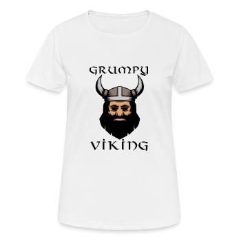 Viking Grumpy Viking drôle de bande dessinée - T-shirt respirant Femme - blanc - Devant - AI Model Female 172 dark (172cm)
