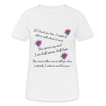 Les plus belles citations d'amour - T-shirt respirant Femme - blanc - Devant - AI Model Female 172 dark (172cm)
