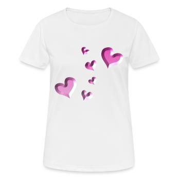 rosa herzen muster glitzer - Frauen T-Shirt atmungsaktiv - Weiß - Vorne - AI Model Female 172 dark (172cm)