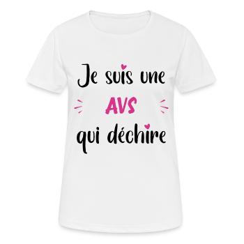 Je suis une avs qui déchire - T-shirt respirant Femme - blanc - Devant - AI Model Female 172 dark (172cm)