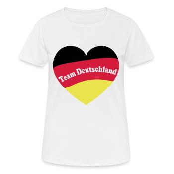 Fußball Deutschland EM Europameister - Frauen T-Shirt atmungsaktiv - Weiß - Vorne - AI Model Female 172 dark (172cm)