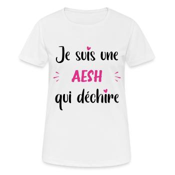 Je suis une aesh qui déchire - T-shirt respirant Femme - blanc - Devant - AI Model Female 172 dark (172cm)