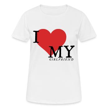 J’aime ma copine - T-shirt respirant Femme - blanc - Devant - AI Model Female 172 dark (172cm)