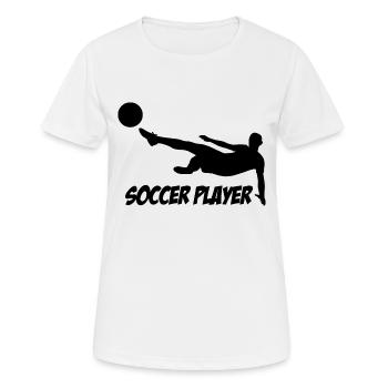 Soccer Player, - Frauen T-Shirt atmungsaktiv - Weiß - Vorne - AI Model Female 172 dark (172cm)