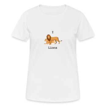 J'adore les lions - T-shirt respirant Femme - blanc - Devant - AI Model Female 172 dark (172cm)
